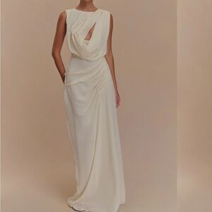 Meshki Cream Draped Gown